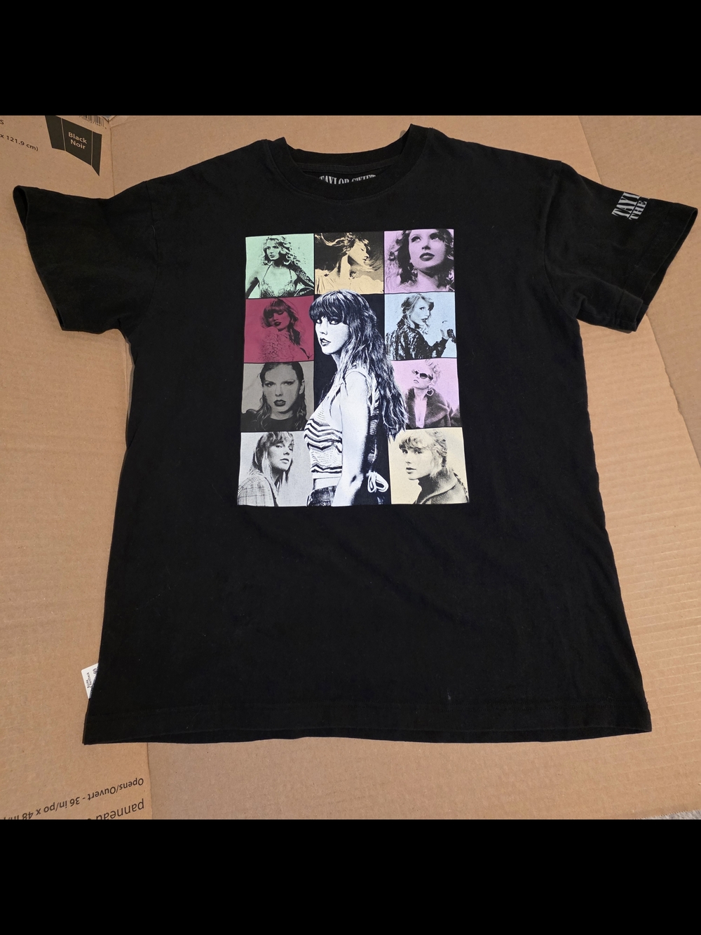 Taylor Swift Black Multicolor Photo Grid Tee - The Eras Tour